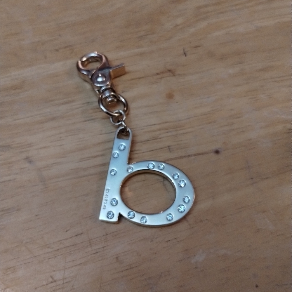Bebe letter b key chain purse charm